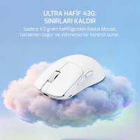 GAMEPOWER RADUS Beyaz 12.000DPI Triple Mode (Kablolu/Bluetooth/2.4G) Gaming Mouse